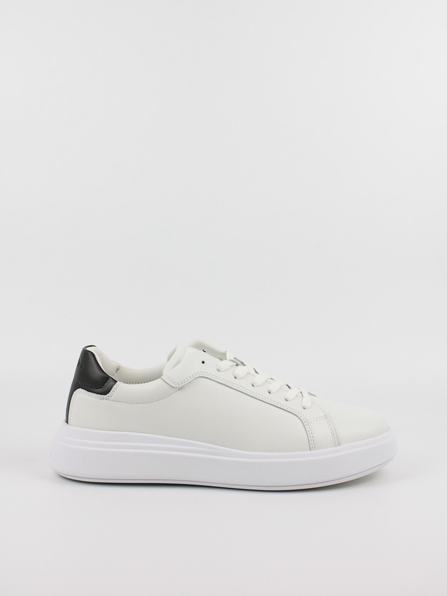 Ανδρικά Sneaker Calvin KLein Low Top Lace Up Lth HM0HM01016-0K9 Ασπρο