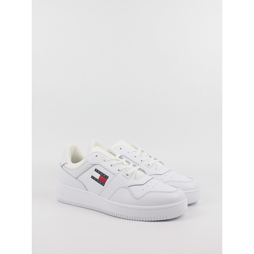 Ανδρικό Sneaker Tommy Hilfiger Tjm Retro Basket Ess EM0EM01395-YBR Ασπρο