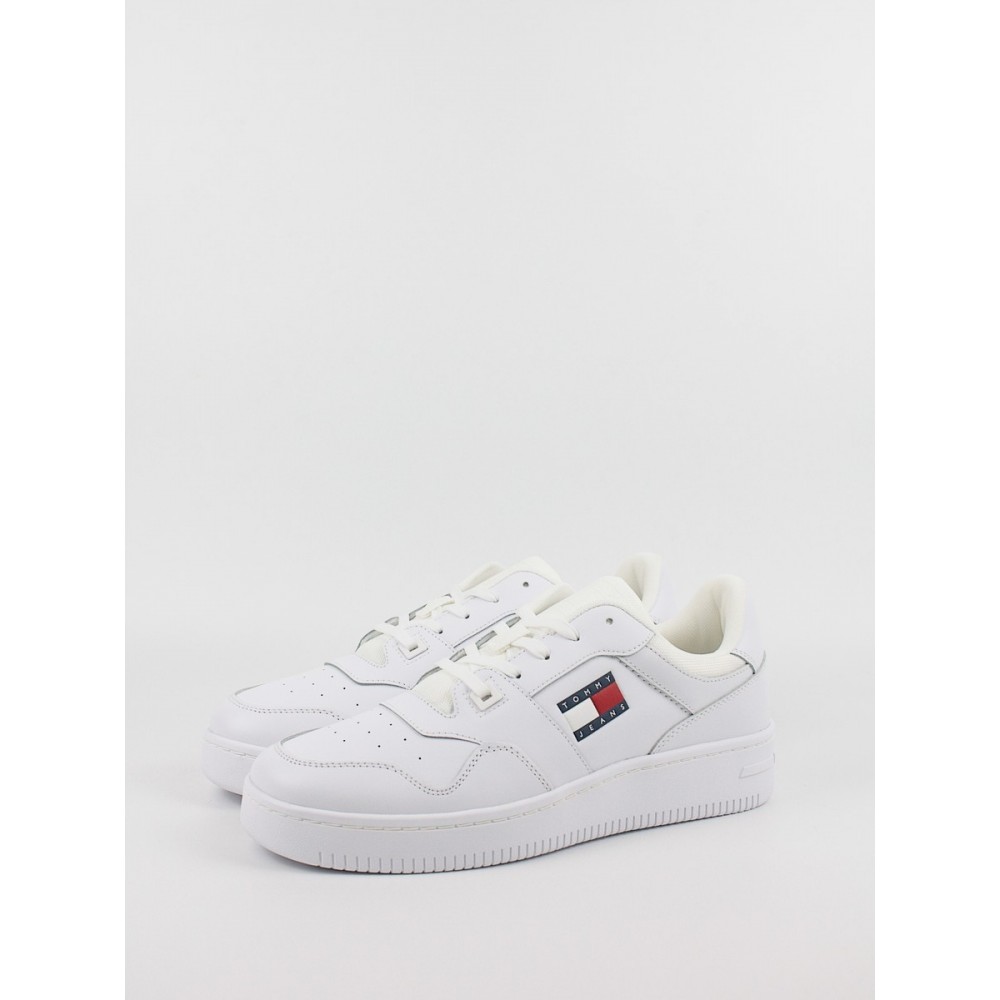 Ανδρικό Sneaker Tommy Hilfiger Tjm Retro Basket Ess EM0EM01395-YBR Ασπρο