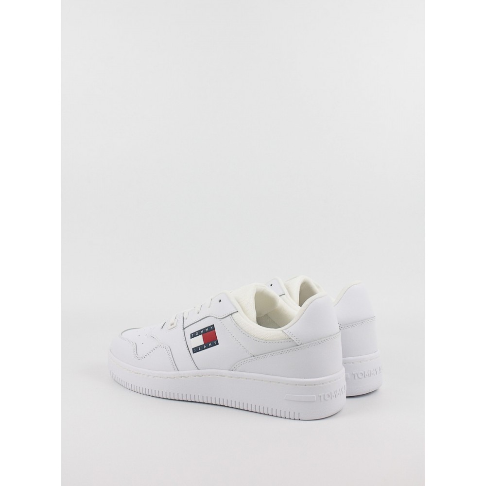 Ανδρικό Sneaker Tommy Hilfiger Tjm Retro Basket Ess EM0EM01395-YBR Ασπρο