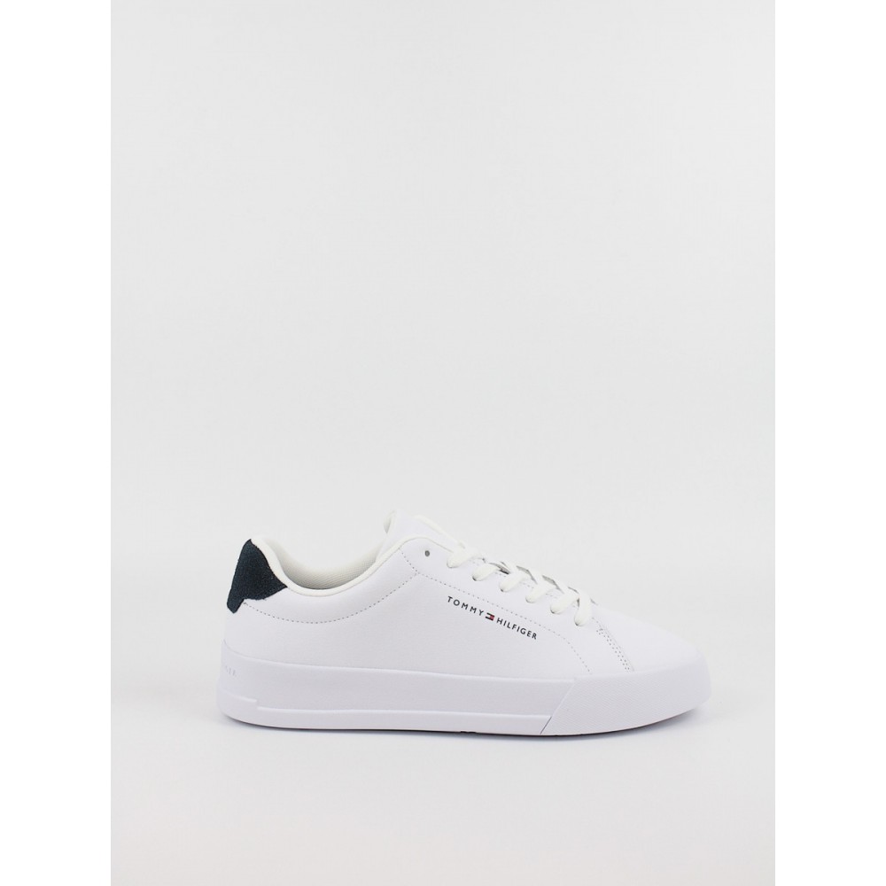 Men Sneaker Tommy Hilfiger Th Court Leather Grain Ess FM0FM05297-0LE White Men Sneaker Tommy Hilfiger Th Court Leather Grain Ess FM0FM05297-0LE White