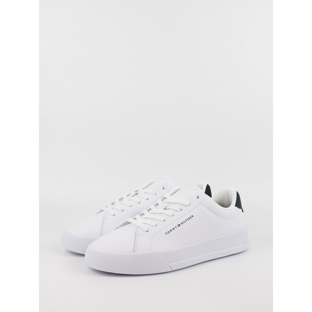 Men Sneaker Tommy Hilfiger Th Court Leather Grain Ess FM0FM05297-0LE White Men Sneaker Tommy Hilfiger Th Court Leather Grain Ess FM0FM05297-0LE White
