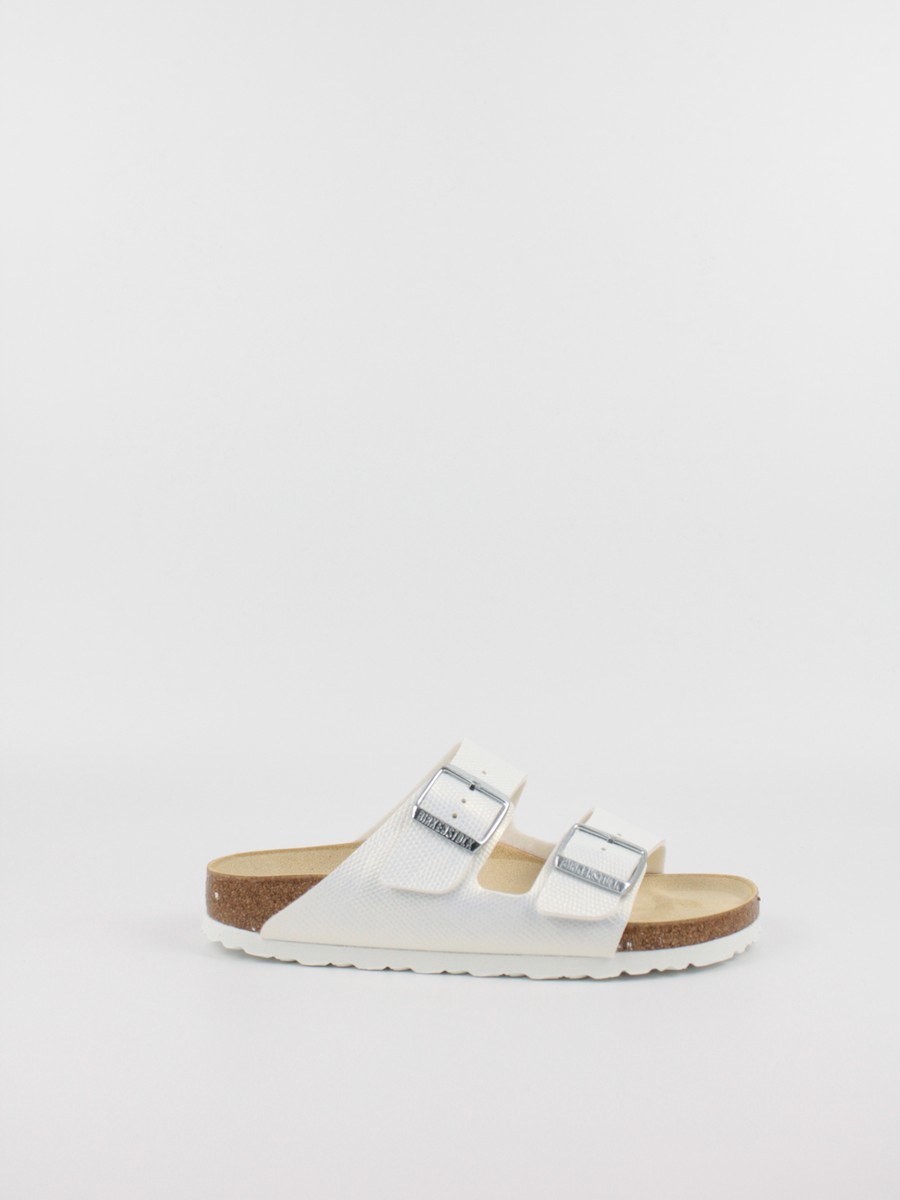 Women's Sandals Birkenstock Arizona Birko-Flor 1026500 Shiny Lizard White