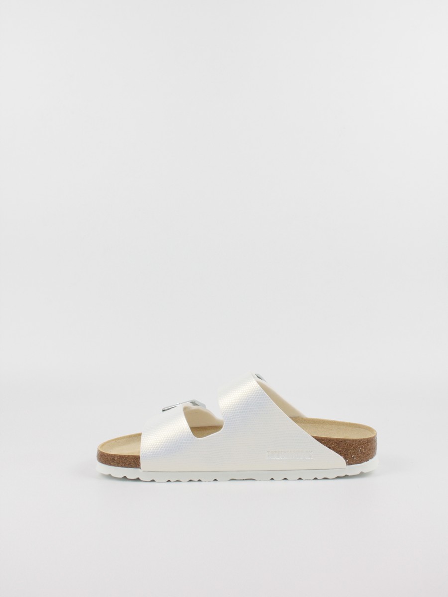Women's Sandals Birkenstock Arizona Birko-Flor 1026500 Shiny Lizard White