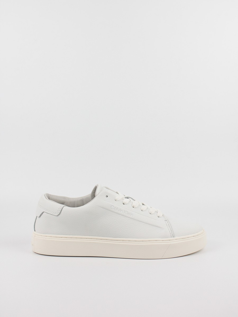 Ανδρικά Sneaker Calvin KLein Low Top Lace Up Lth HM0HM01516-0K4 Ασπρο
