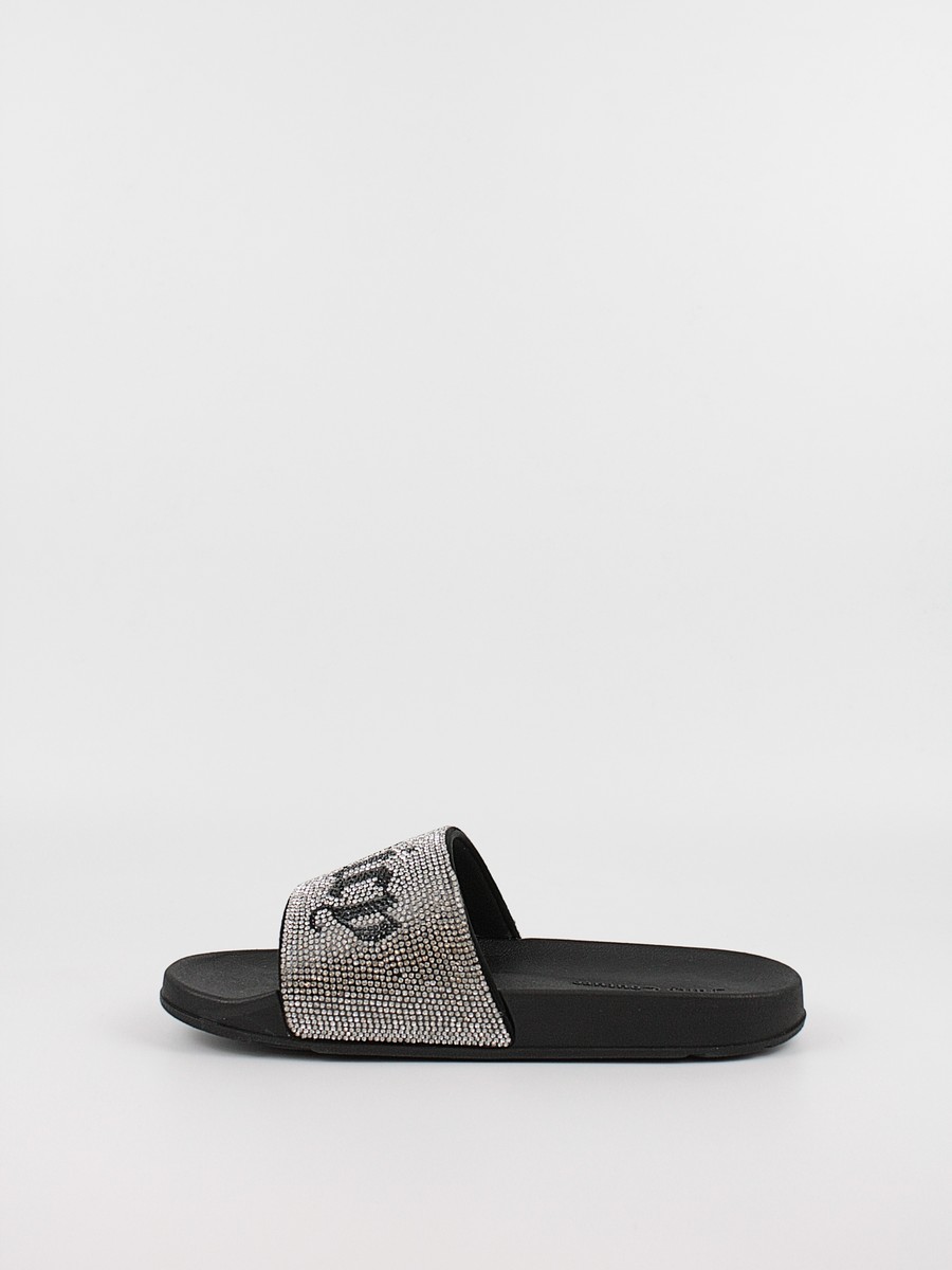 Women Slider Juicy Couture JCFSYL222054-101 Diamante Branded Slider Black