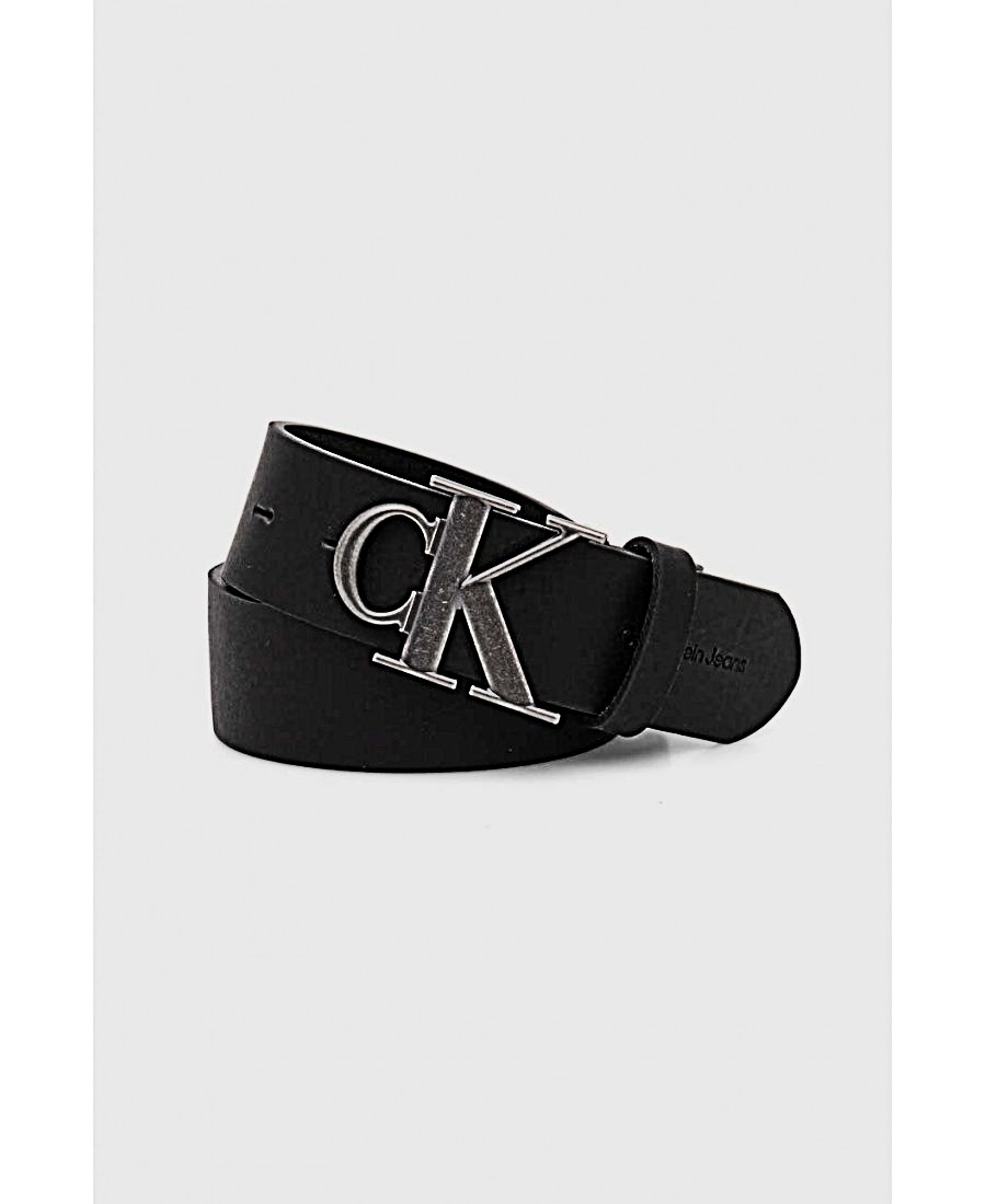Ανδρική Ζώνη Calvin Klein Round Mono Plaque Lthr Belt 40mm K50K512067-BEH Μαύρη