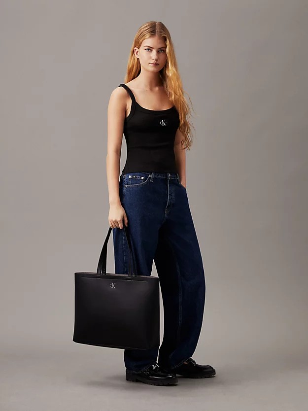 Women's Bag Calvin Klein Minimal MonogramSlim Tote 34 K60K612236-0GR Black