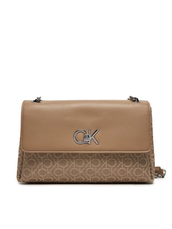 Women's Bag Calvin Klein Ck Re-Lock Conv Shoulder Bag Jqc K60K612641-0HE Biege