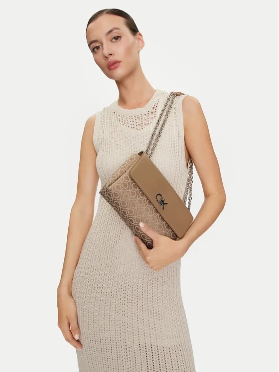 Women's Bag Calvin Klein Ck Re-Lock Conv Shoulder Bag Jqc K60K612641-0HE Biege