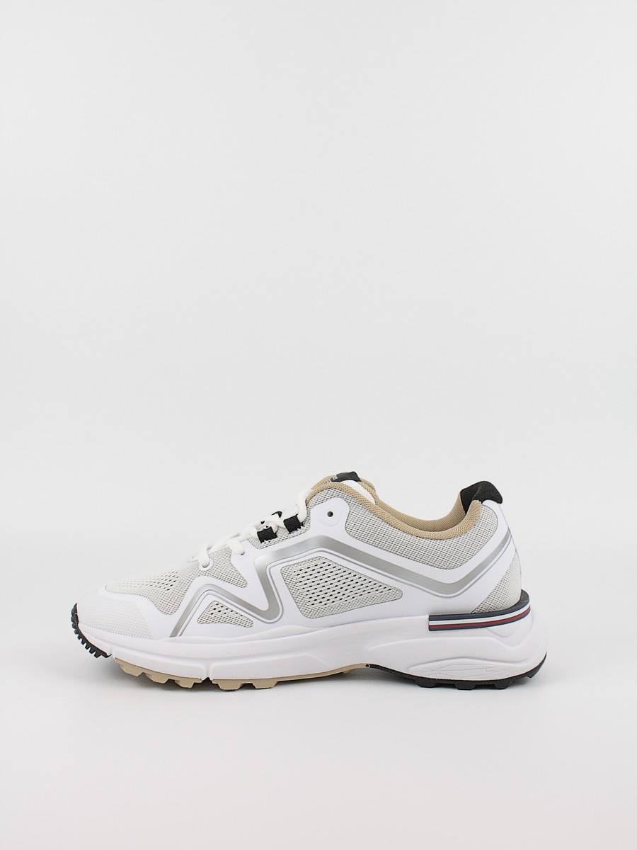 Ανδρικά Sneaker Tommy Hilfiger M Runner Tech Knit FM0FM05109-YBS Ασπρο