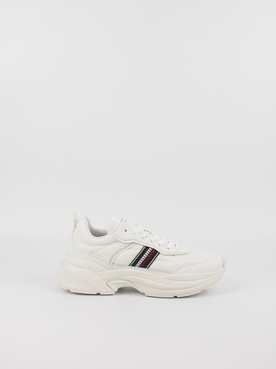 Γυναικεία Sneaker Tommy Hilfiger Chunky Dressy Runner Stripes FW0FW08318-YBL Ασπρο