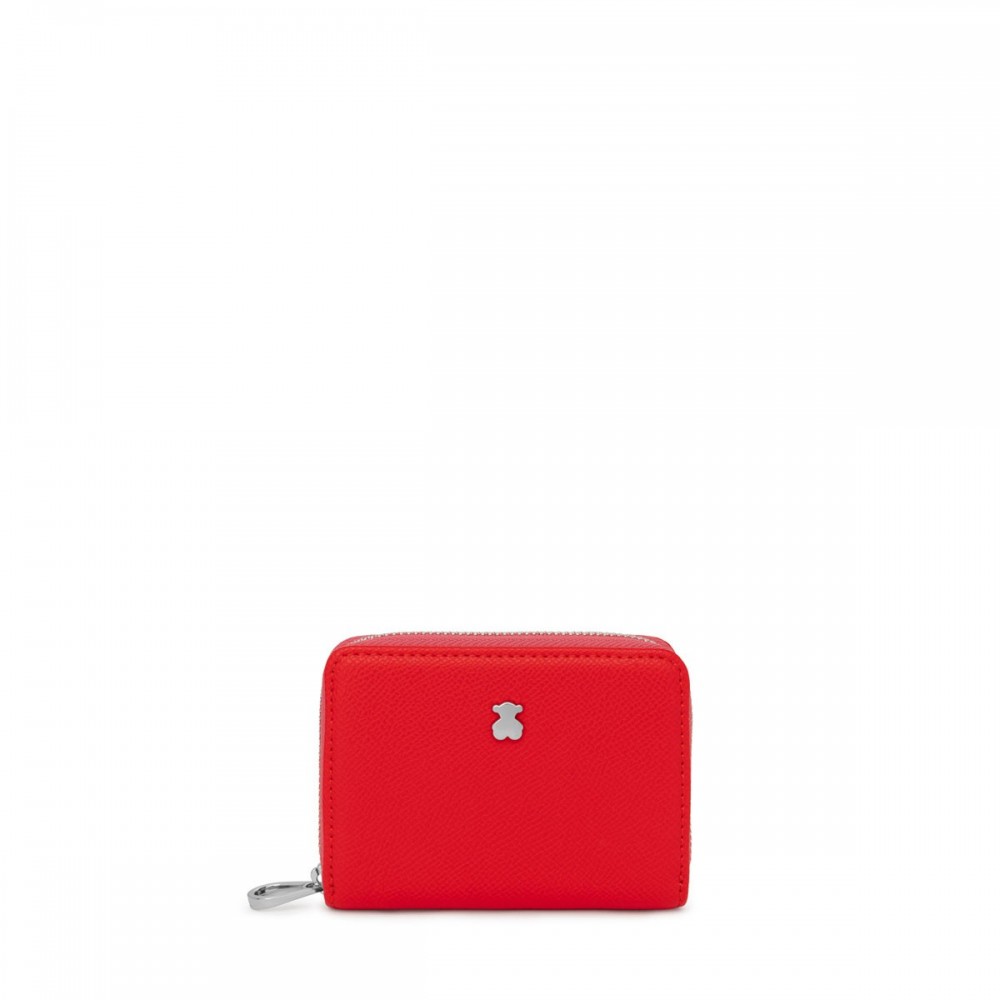 Women's Wallet Tous Monedero New Dubai Saffiano 2001690017 Red