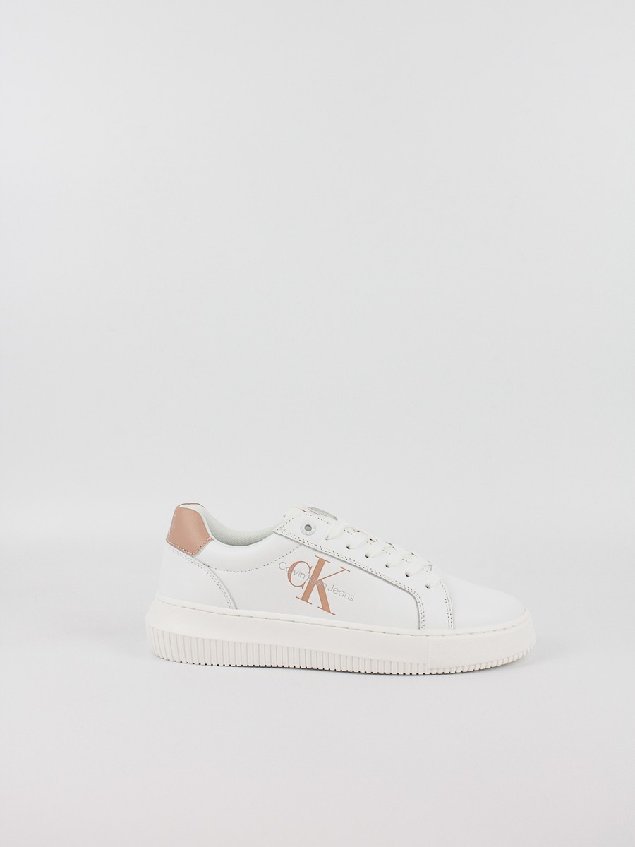 Γυναικεία Sneaker Calvin KLein Chunky Cupsole Mono Lth Wn YW0YW00823-0K6 Ασπρο