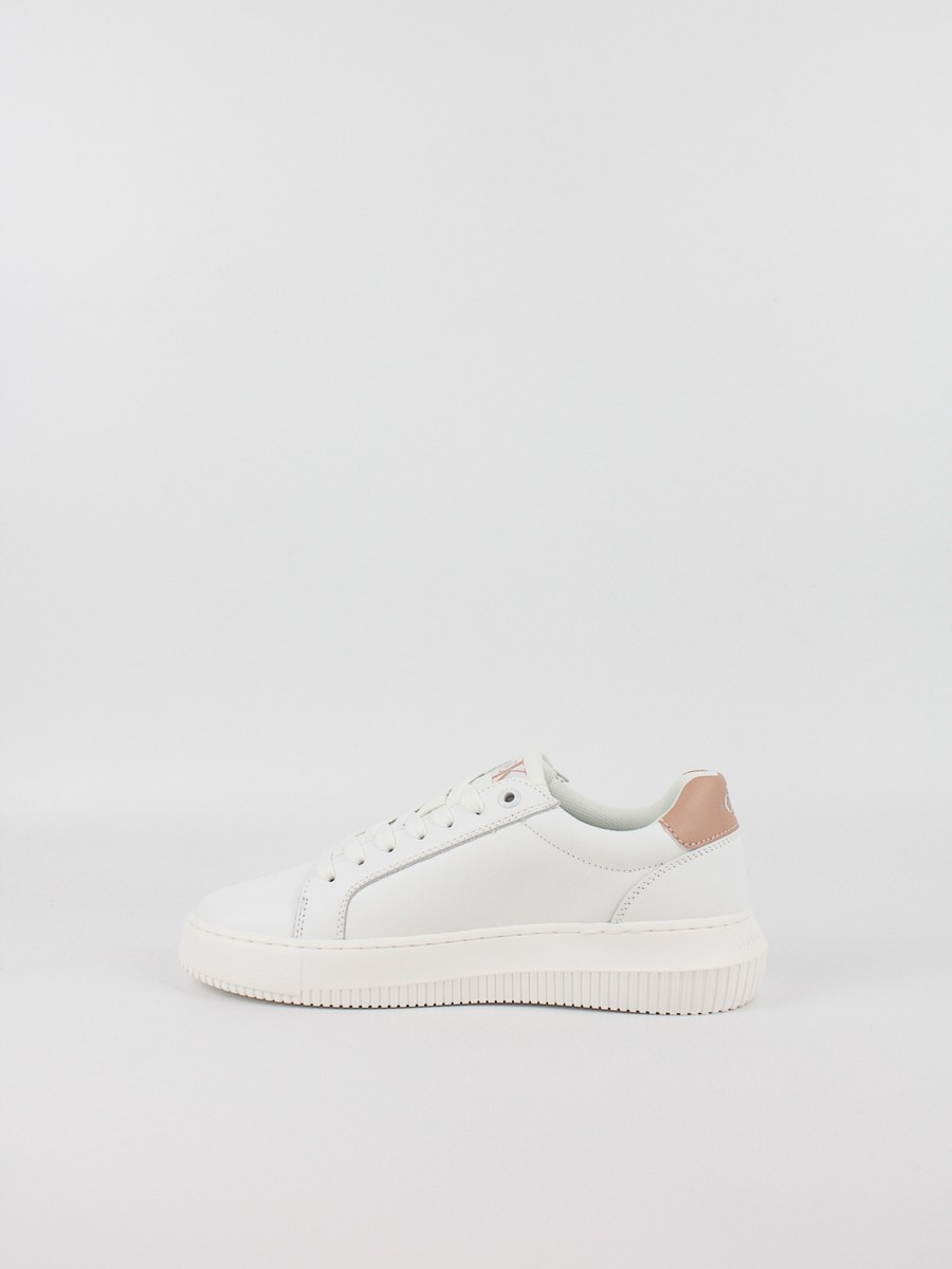 Γυναικεία Sneaker Calvin KLein Chunky Cupsole Mono Lth Wn YW0YW00823-0K6 Ασπρο