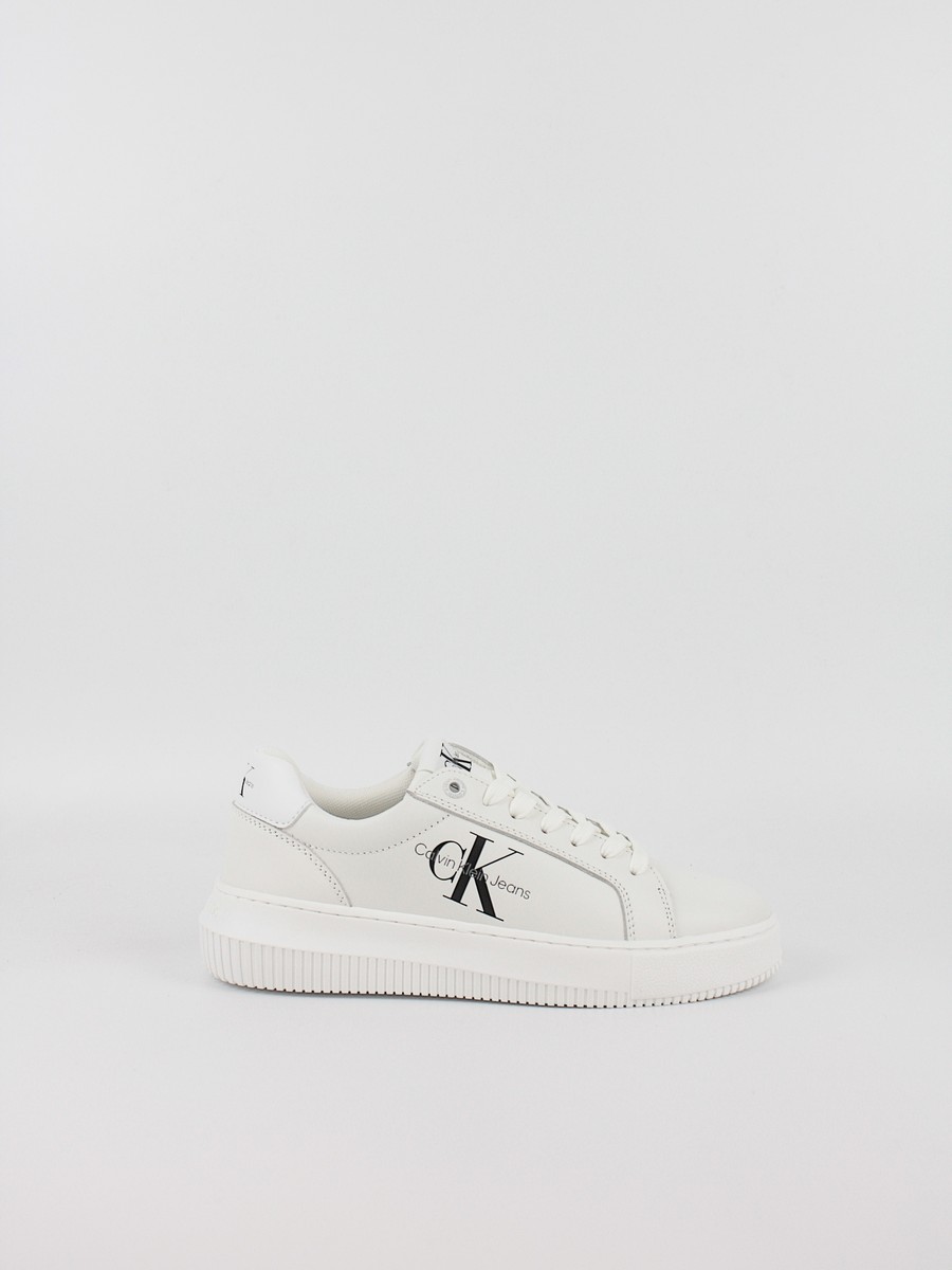 Γυναικεία Sneaker Calvin KLein Chunky Cupsole Mono Lth Wn YW0YW00823-YBR Ασπρο