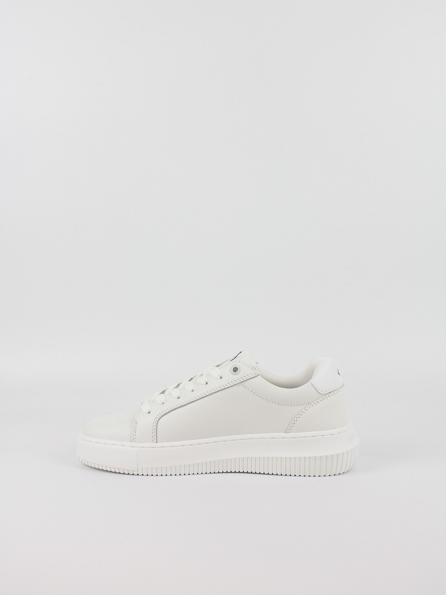 Γυναικεία Sneaker Calvin KLein Chunky Cupsole Mono Lth Wn YW0YW00823-YBR Ασπρο