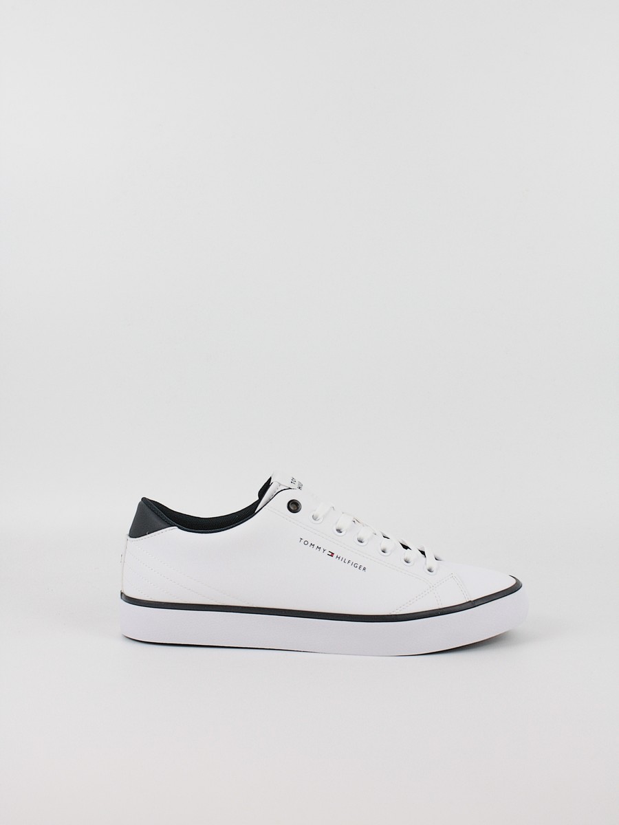 Ανδρικά Sneaker Tommy Hilfiger Th Hi Vulk Core Low Leather FM0FM05041-YBS Ασπρο