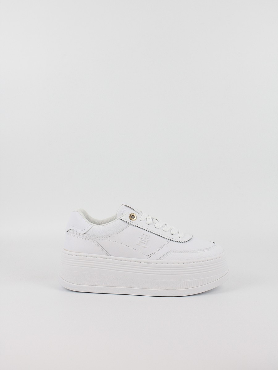 Γυναικεία Sneaker Tommy Hilfiger Platform Lux Court Sneaker FW0FW08379-YBS Ασπρο