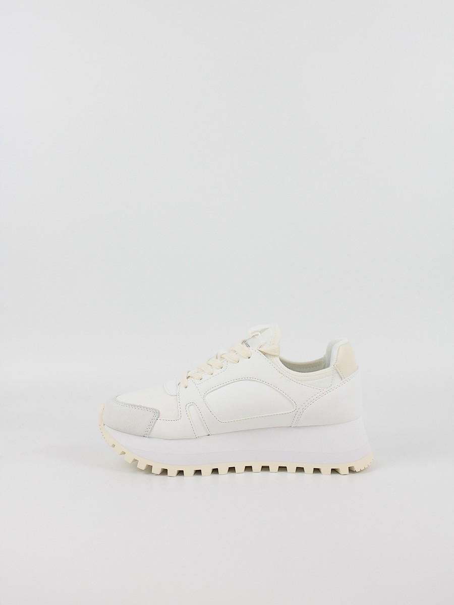 Γυναικεία Sneaker Calvin KLein Runner Low Laceup Mix NBS YW0YW01642-0LD Ασπρο