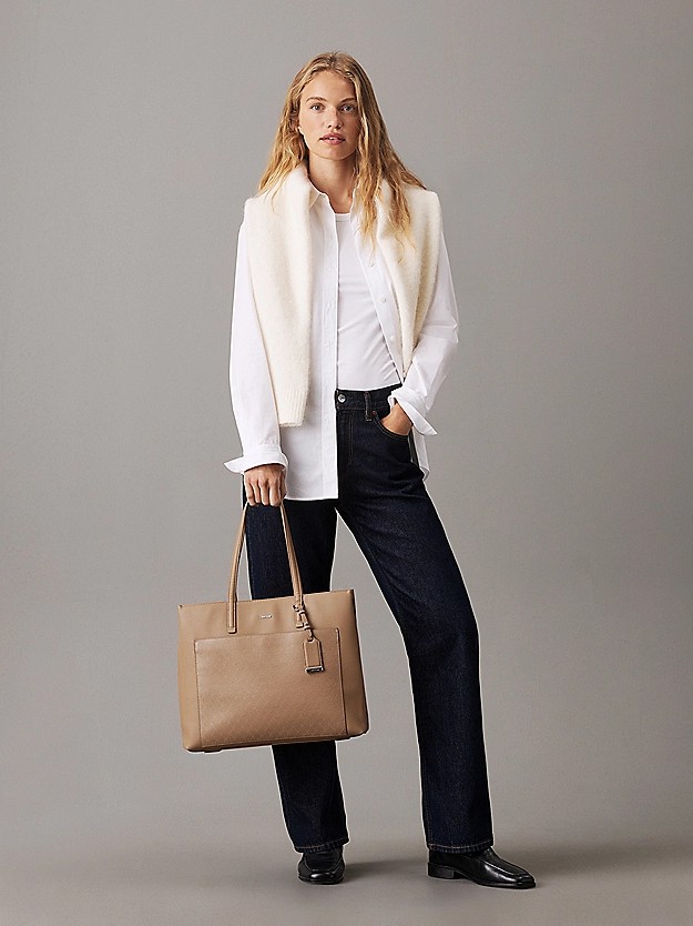 Women's Bag Calvin Klein Ck Must Medium Shopper Mono K60K612774-0F4 Light Tan