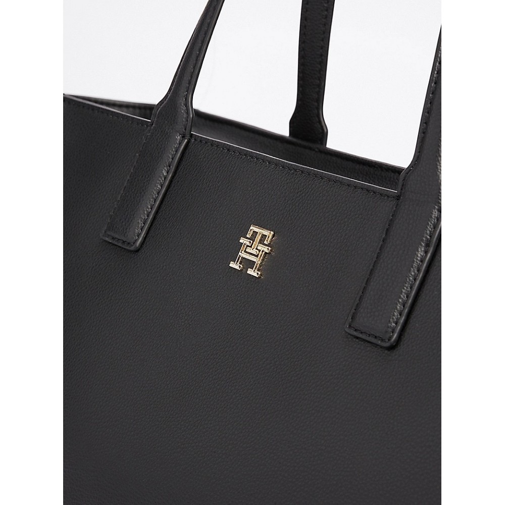 Γυναικεία Τσάντα Tommy Hilfiger Th Soft Logo Tote AW0AW16905-BDS Μαύρη