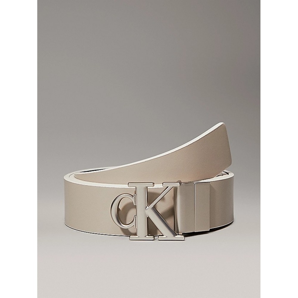 Women Reversable Belt Calvin Klein Mono Pl Rev Lthr Belt 30mm K60K612288-0HM Biege - Black