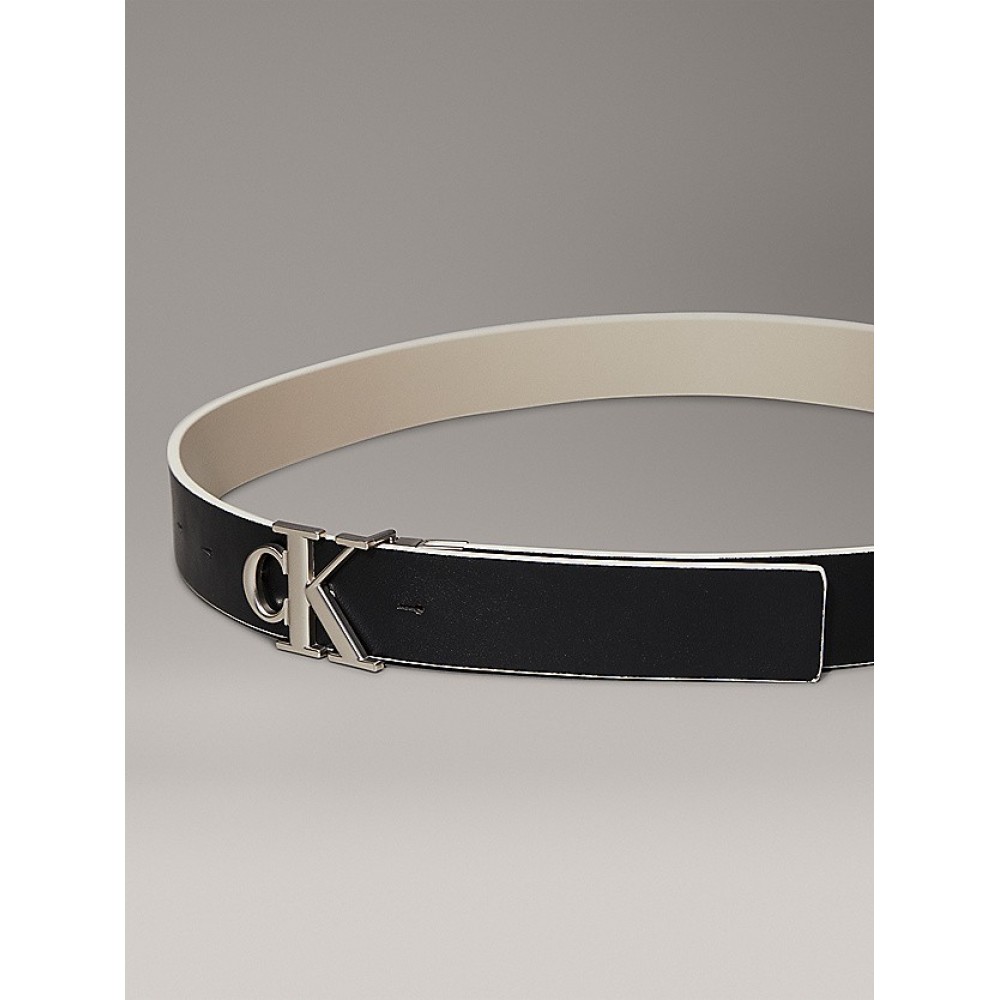 Women Reversable Belt Calvin Klein Mono Pl Rev Lthr Belt 30mm K60K612288-0HM Biege - Black