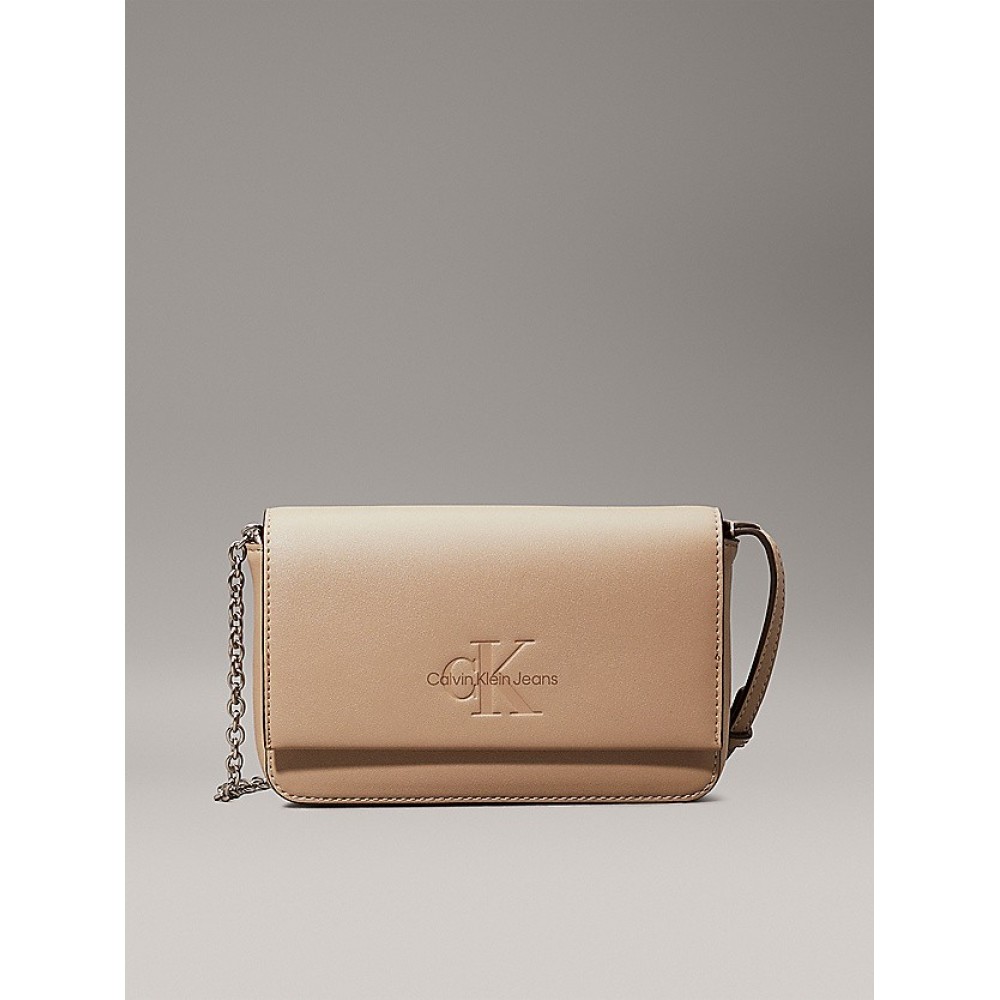 Women's Bag Calvin Klein Sculpted Ew Flap Phone Cb Mono K60K612375-PBF Biege