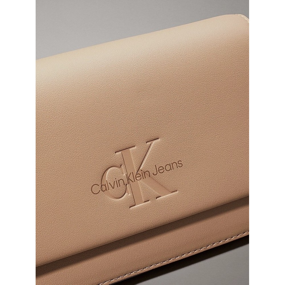 Women's Bag Calvin Klein Sculpted Ew Flap Phone Cb Mono K60K612375-PBF Biege