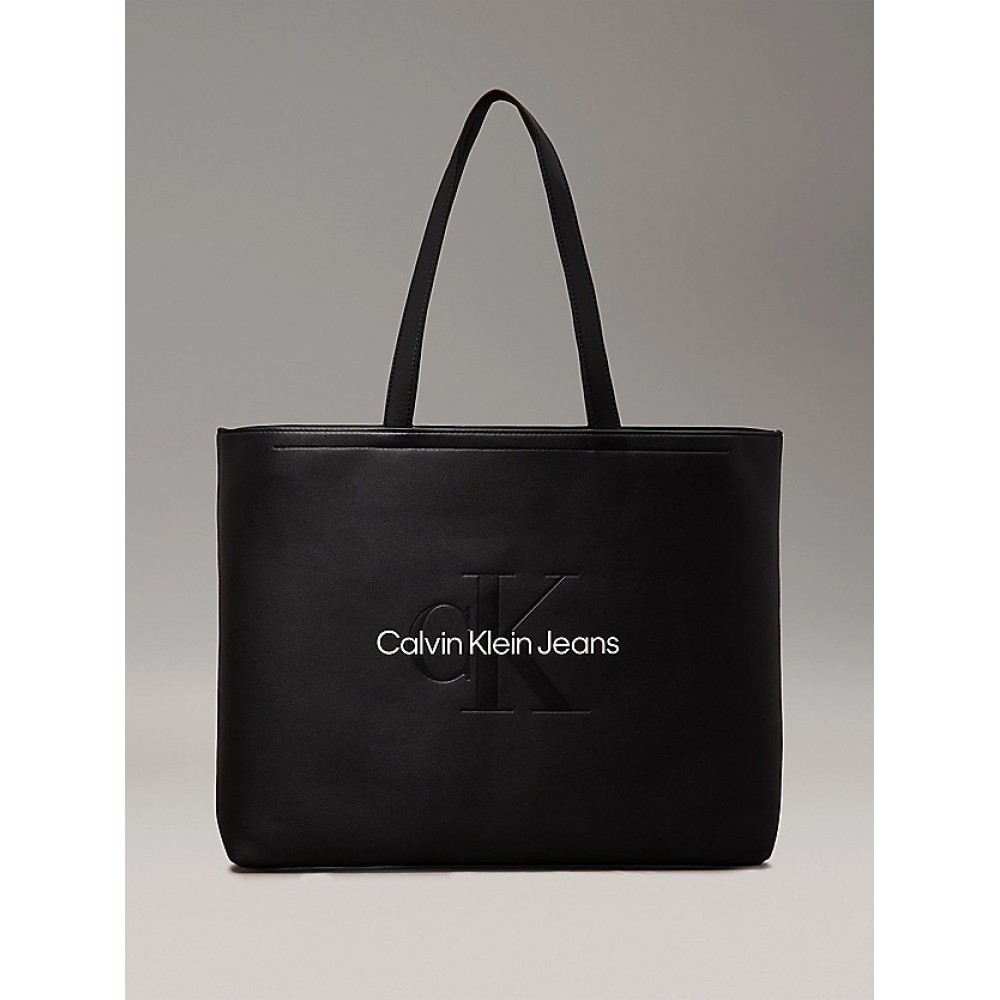 Women's Bag Calvin Klein Sculpted Slim Tote 34 Mono K60K612222-01R Black