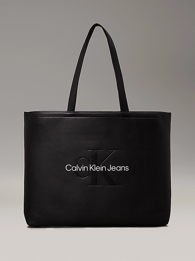 Women's Bag Calvin Klein Sculpted Slim Tote 34 Mono K60K612222-01R Black