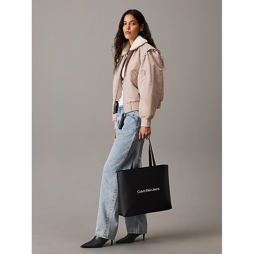 Women's Bag Calvin Klein Sculpted Slim Tote 34 Mono K60K612222-01R Black