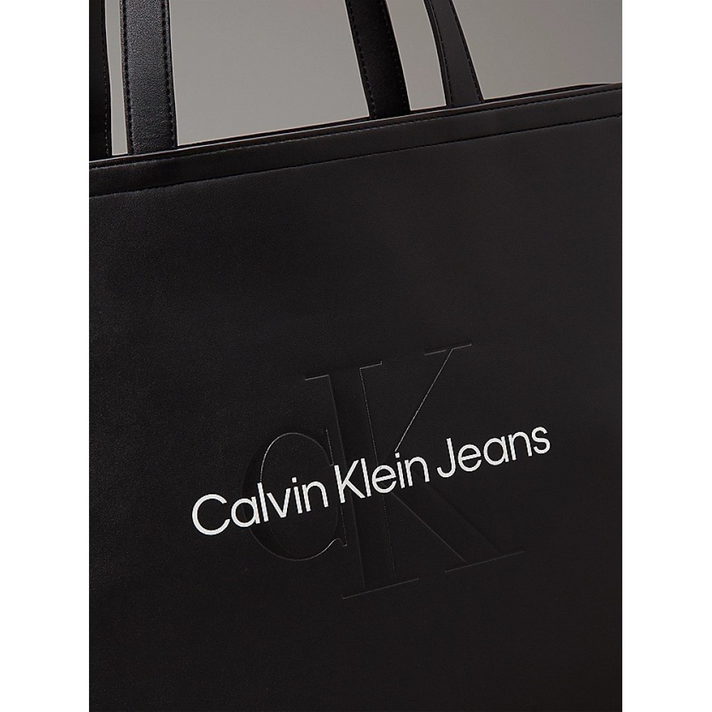 Women's Bag Calvin Klein Sculpted Slim Tote 34 Mono K60K612222-01R Black
