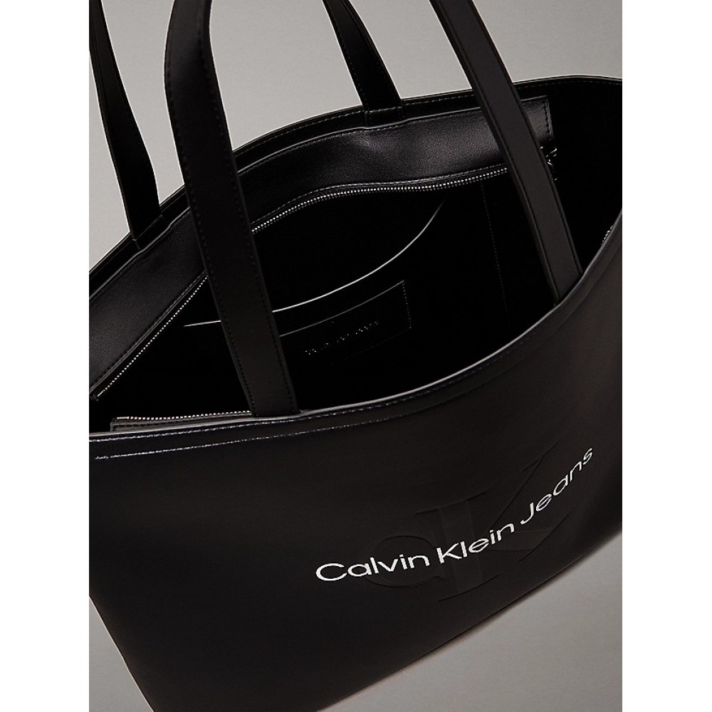 Women's Bag Calvin Klein Sculpted Slim Tote 34 Mono K60K612222-01R Black
