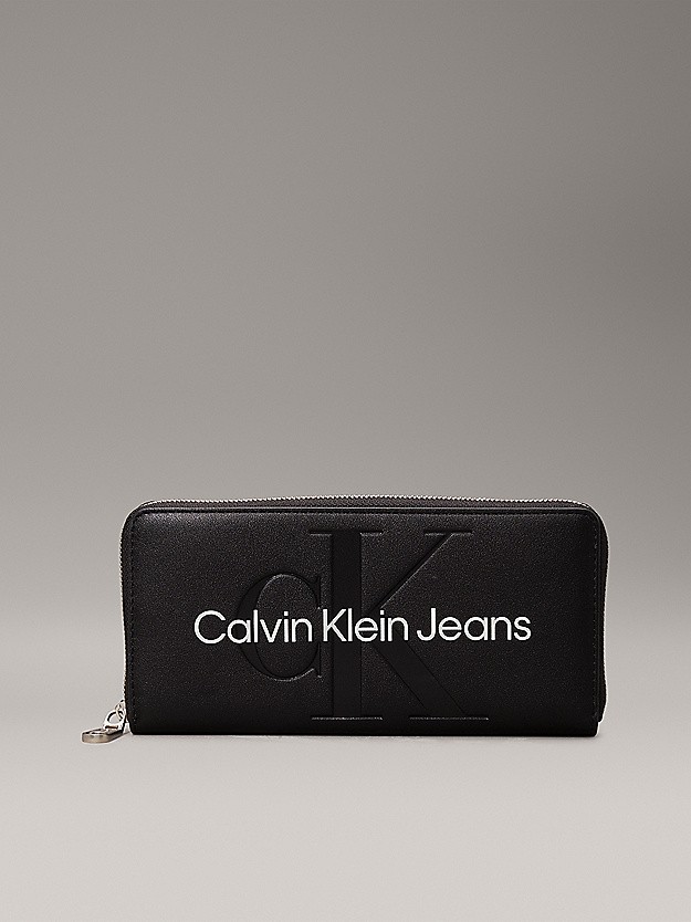 Women Wallet Calvin Klein Sculpted Zip Around Mono K60K607634-01R Black