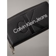 Women Wallet Calvin Klein Sculpted Zip Around Mono K60K607634-01R Black