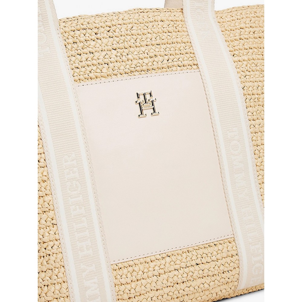 Γυναικεία Τσάντα Tommy Hilfiger Th Spring Logo Tote AW0AW17196-AA8 Μπεζ