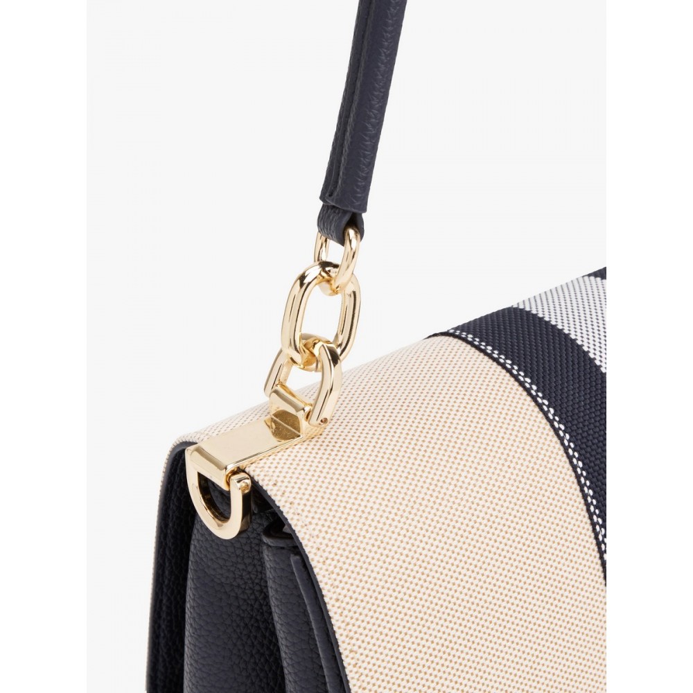 Γυναικεία Τσάντα Tommy Hilfiger Th Her Med Crossover Canvas Str AW0AW17404-DW6 Μπλε