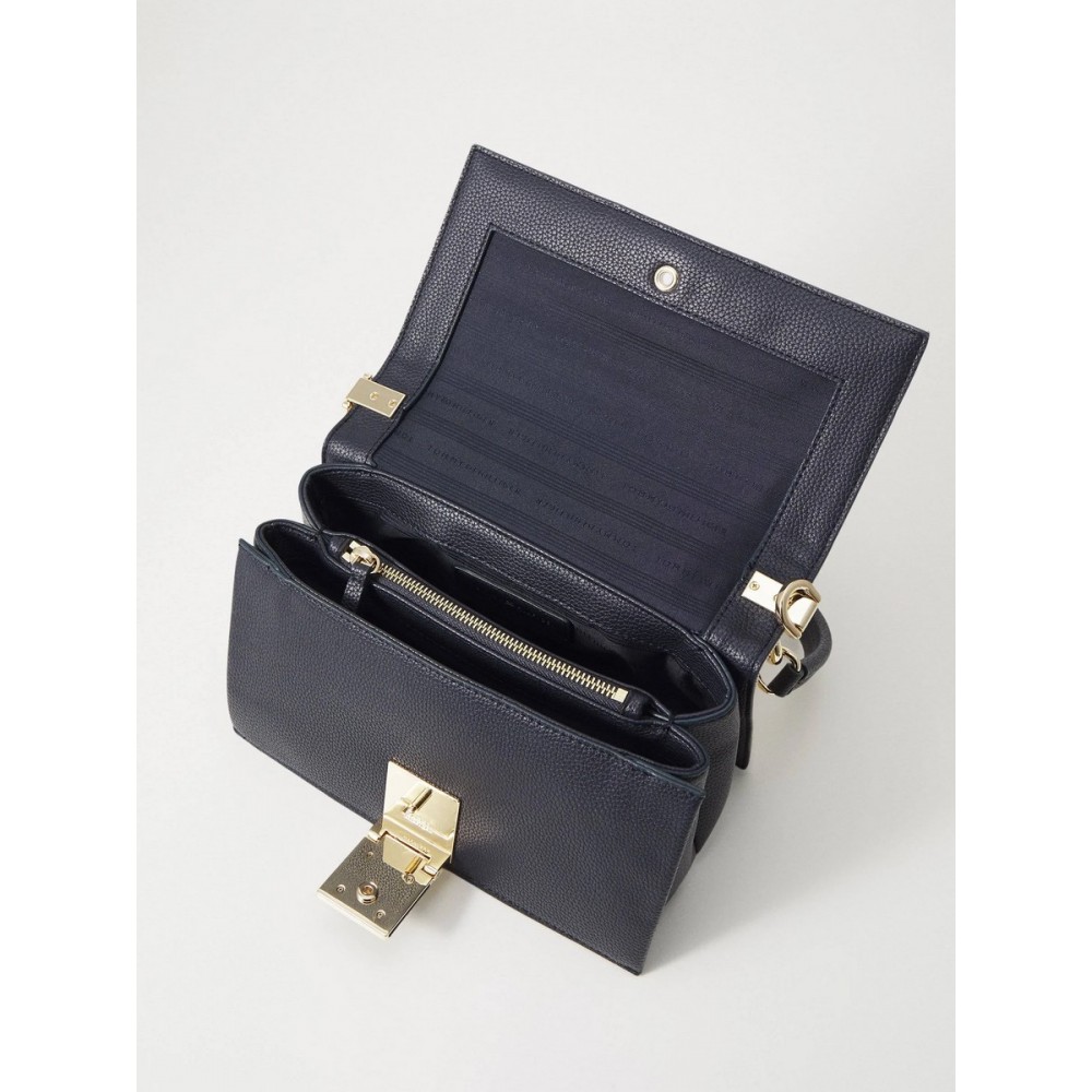 Γυναικεία Τσάντα Tommy Hilfiger Th Her Med Crossover Canvas Str AW0AW17404-DW6 Μπλε