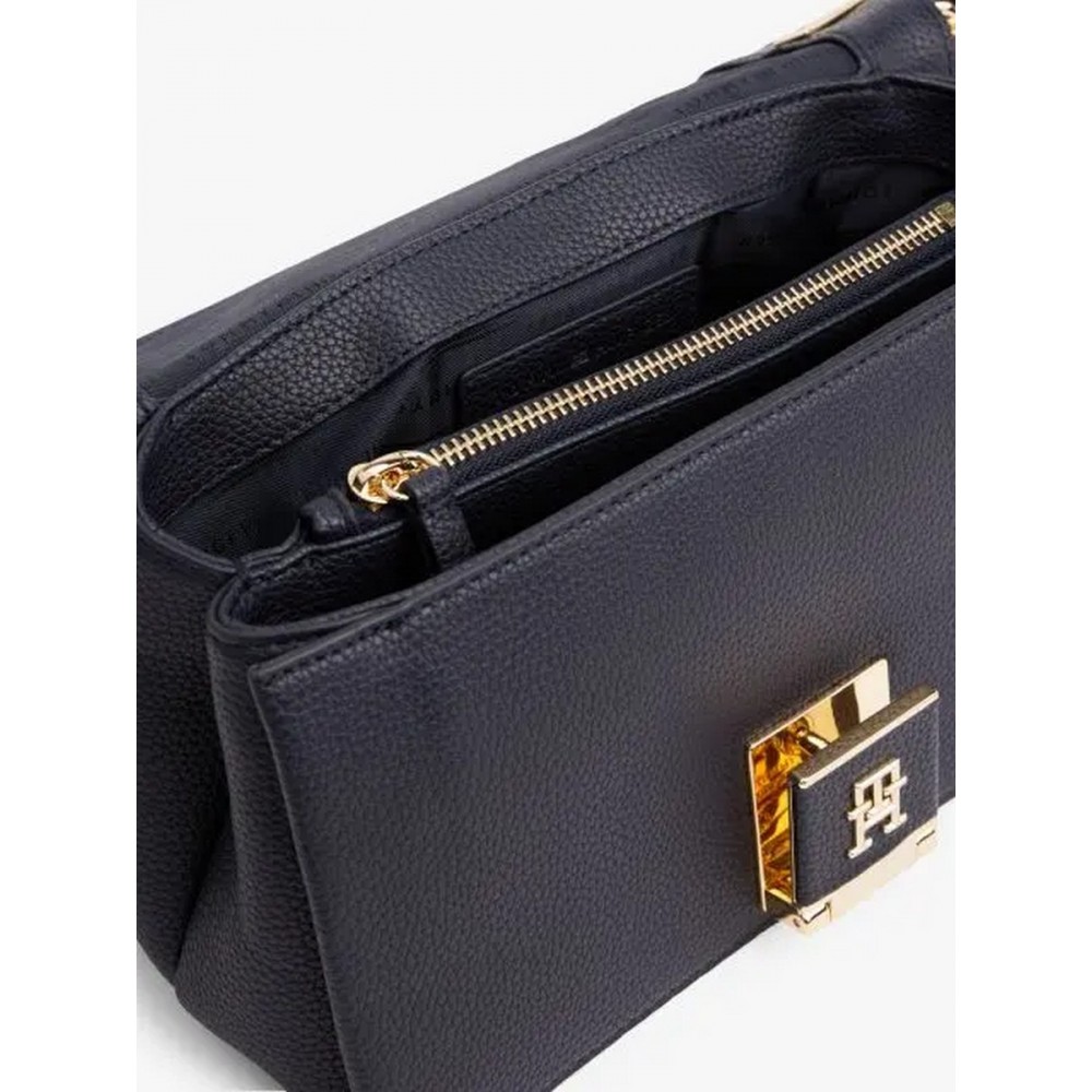 Γυναικεία Τσάντα Tommy Hilfiger Th Her Med Crossover Canvas Str AW0AW17404-DW6 Μπλε