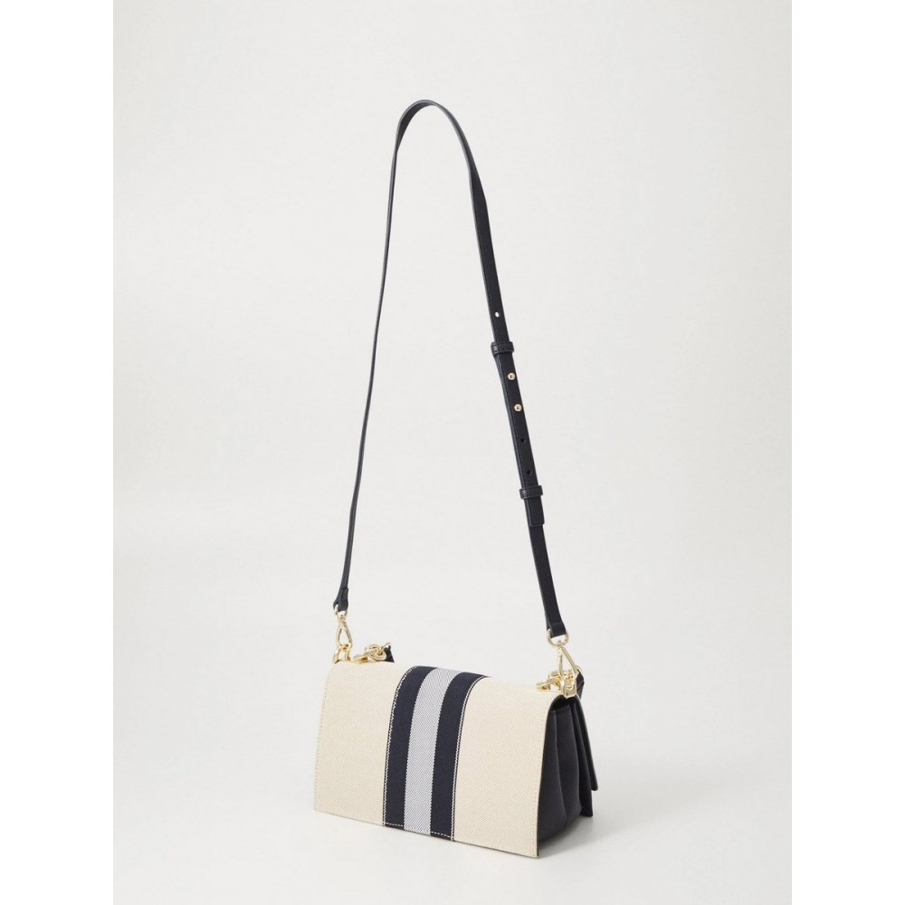 Γυναικεία Τσάντα Tommy Hilfiger Th Her Med Crossover Canvas Str AW0AW17404-DW6 Μπλε