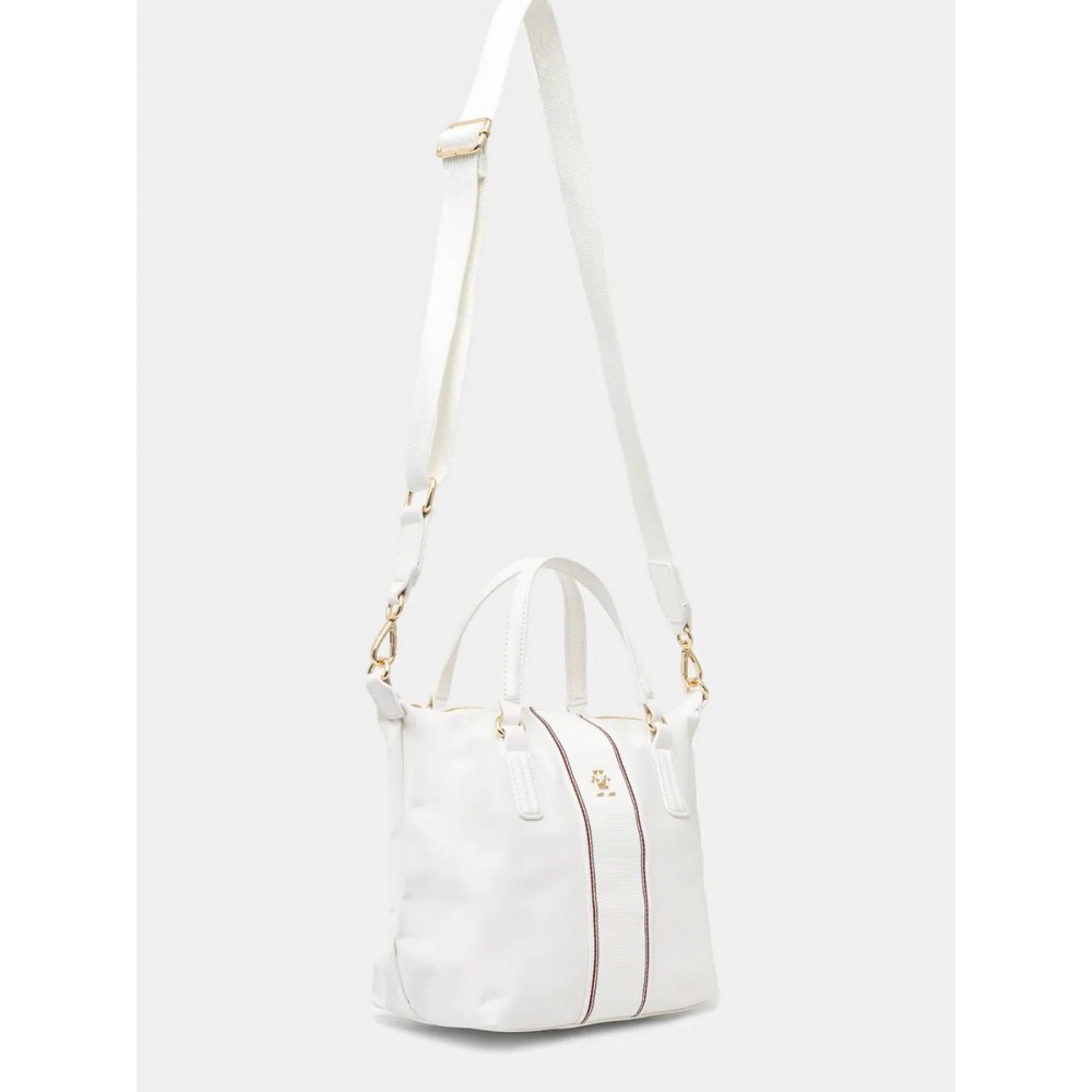 Γυναικεία Τσάντα Tommy Hilfiger Popy Small Tote Corp AW0AW17204-YBL Ασπρο