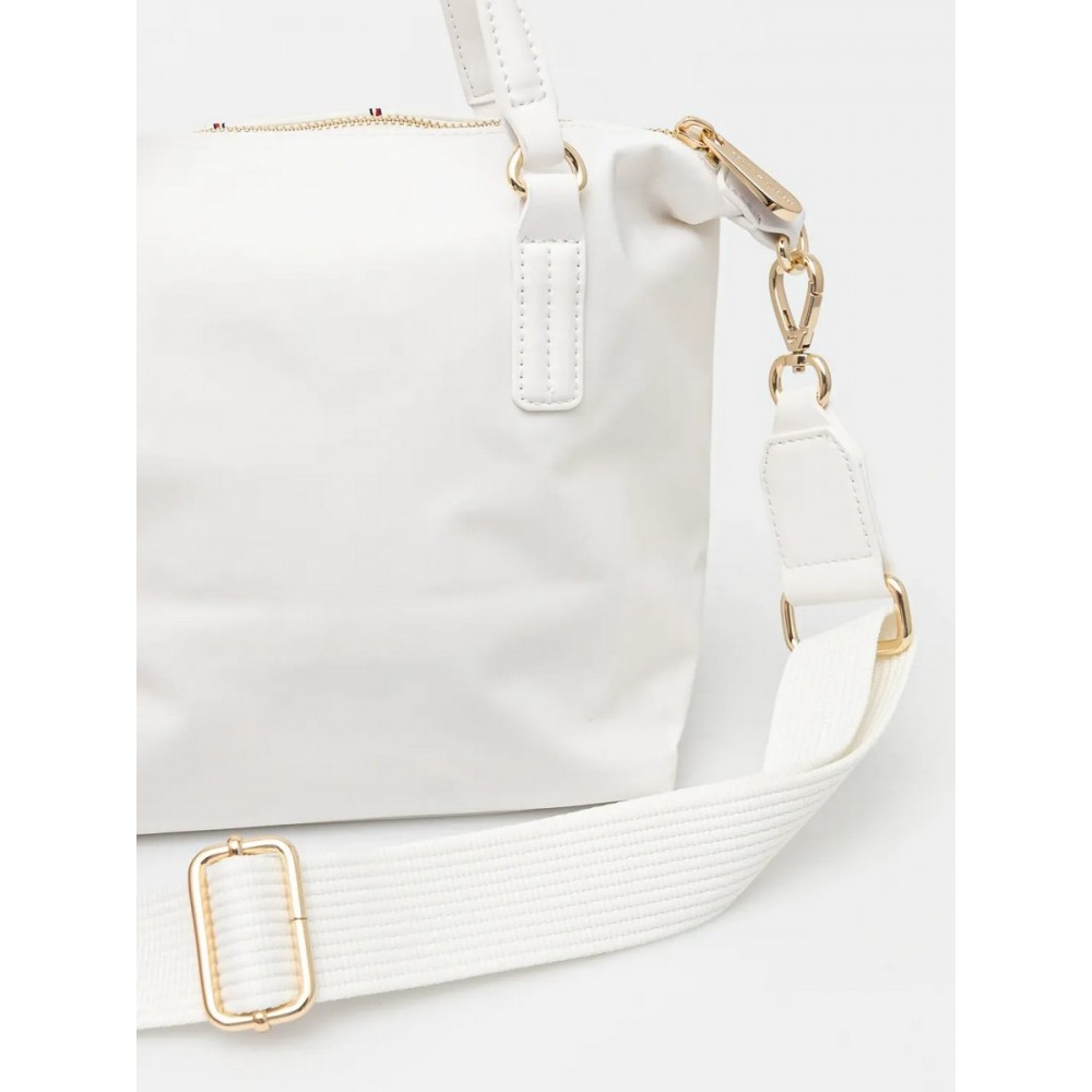 Γυναικεία Τσάντα Tommy Hilfiger Popy Small Tote Corp AW0AW17204-YBL Ασπρο