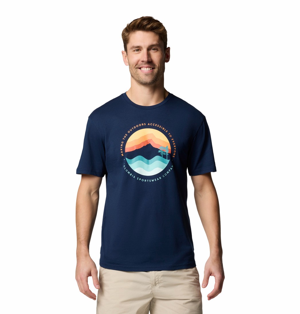 Men's Columbia Path Lake™ Graphic Tee II  1934814A-468 Collegiate Navy