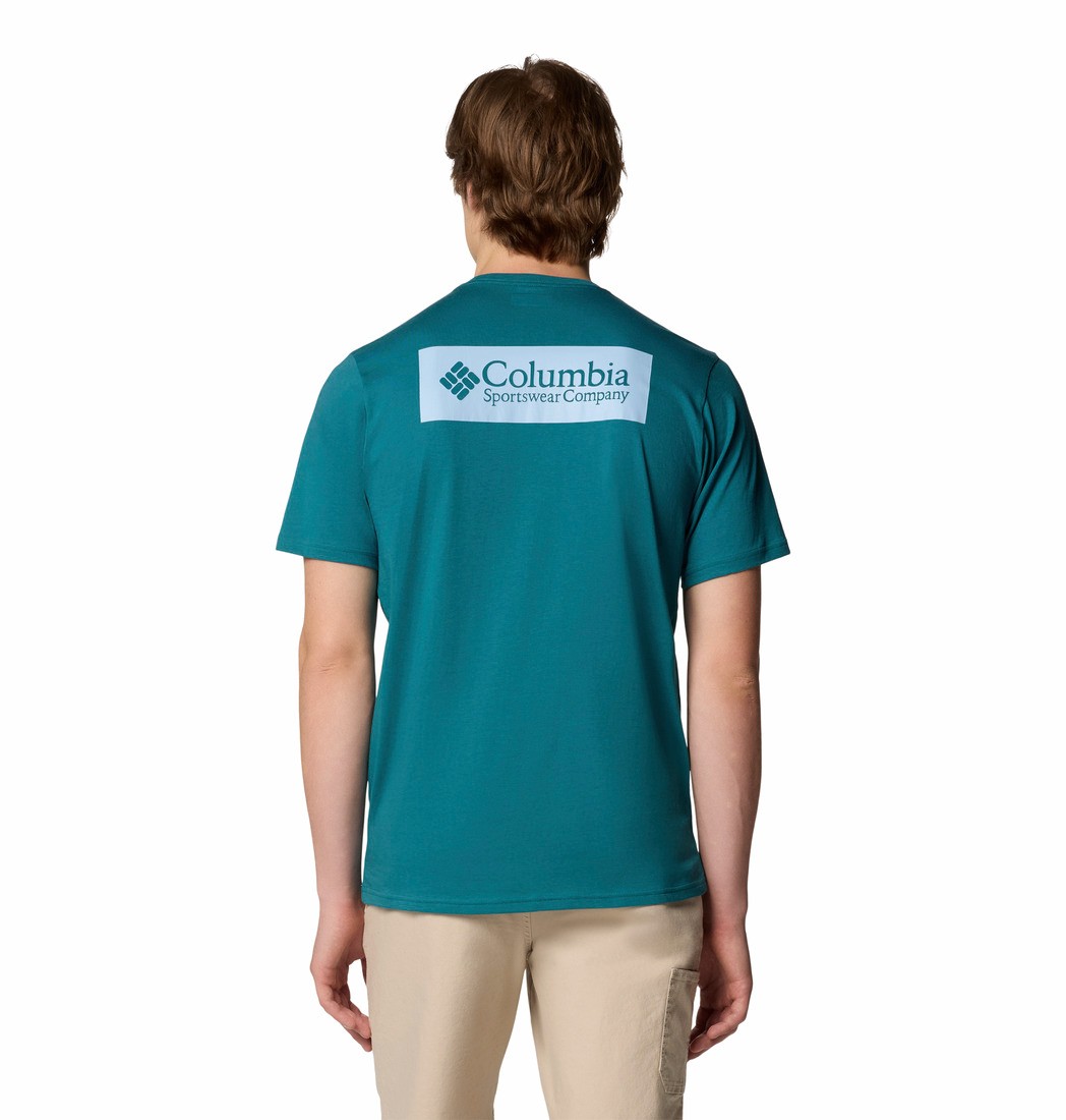 Men's Columbia North Cascades™ Short Sleeve Tee 1834041A-364 River Blue