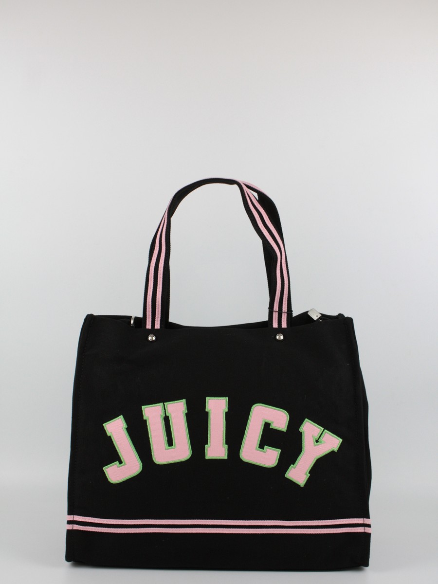 Women Bag Juicy Couture Iris Patch Canvas Large Shopping BEJIR7734WC2JBP Black