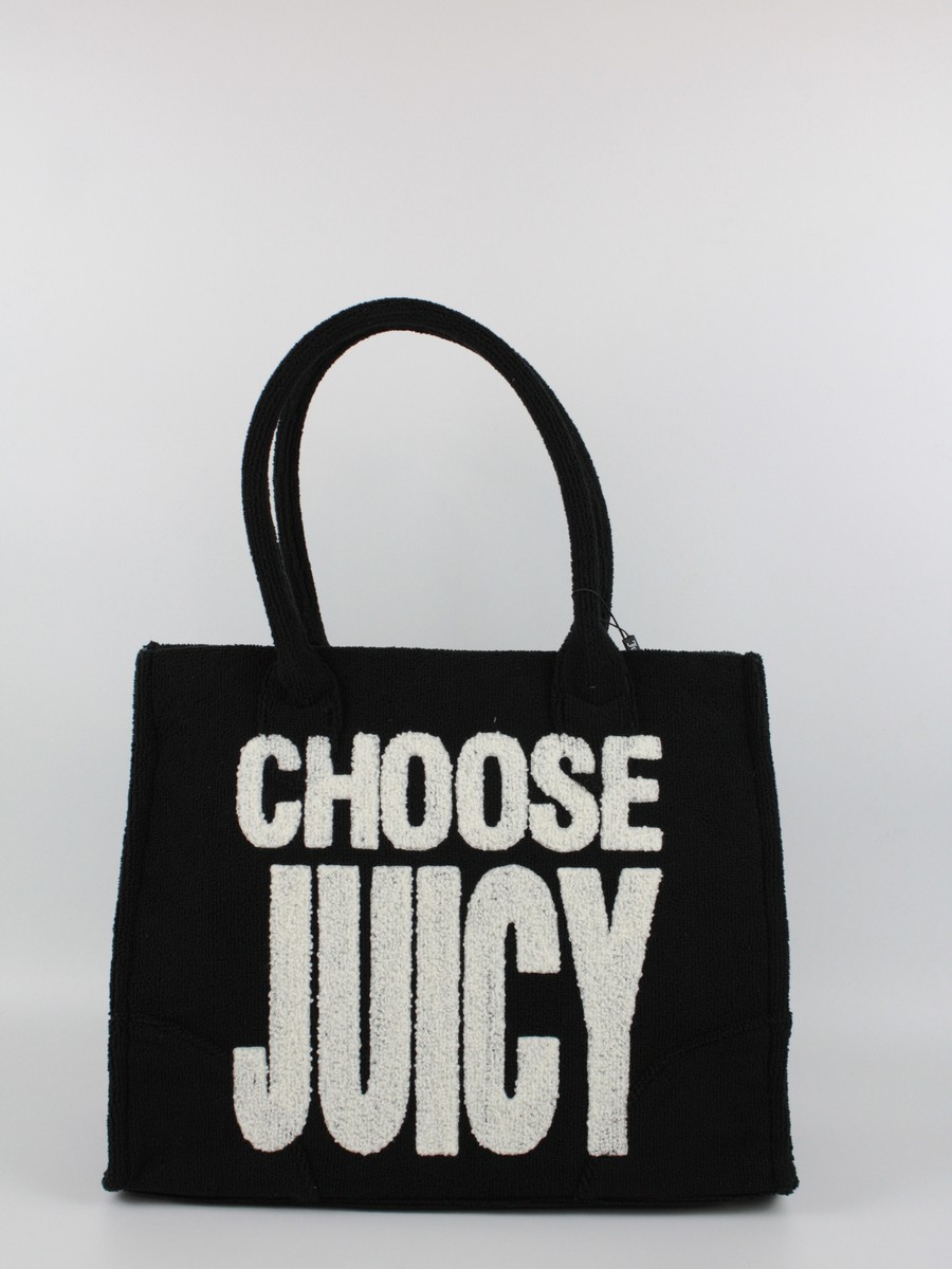 Women Bag Juicy Couture Iris Toweling Large Shopping BEJIR7814WPN000 Black