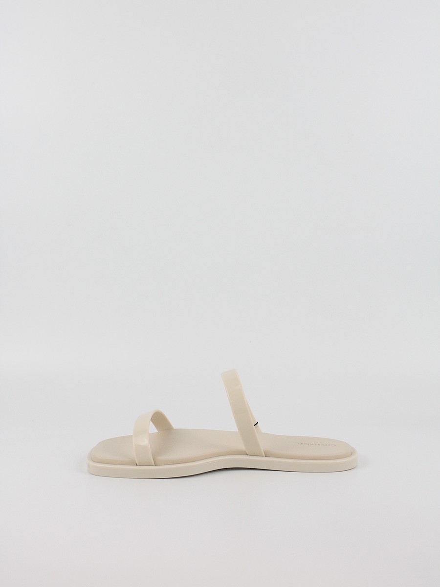 Γυναικεία Σαγιονάρα Calvin KLein Double Bar Slide - Jelly HW0HW02417-AEO Μπεζ