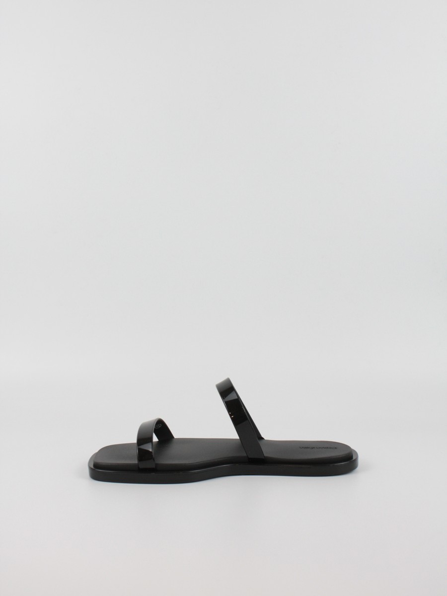 Γυναικεία Σαγιονάρα Calvin KLein Double Bar Slide - Jelly HW0HW02417-BEH Μαύρο